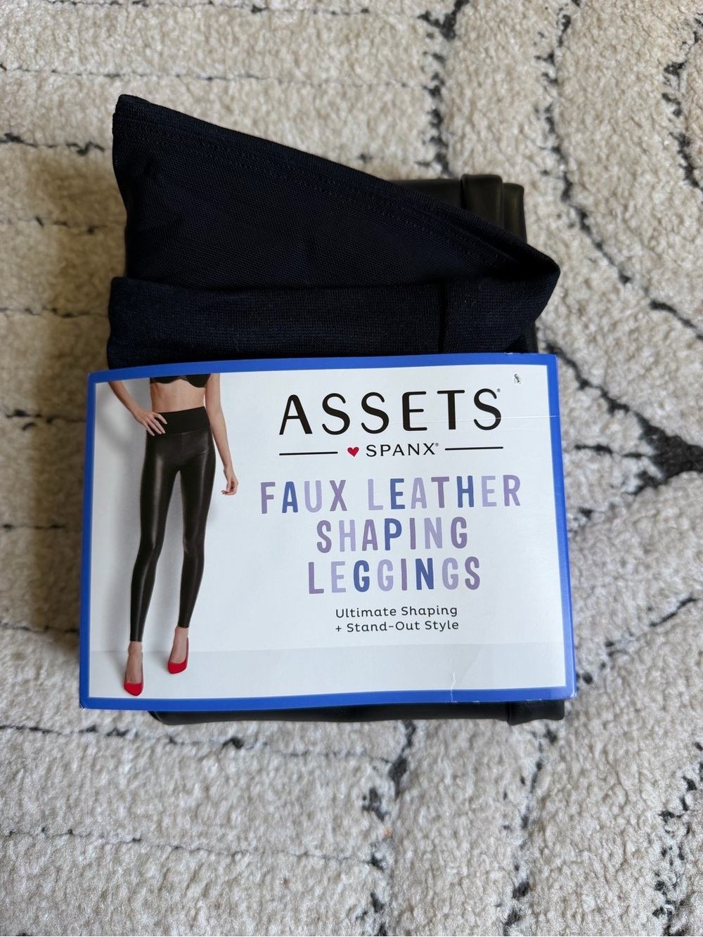 SPANX ASSETS Faux Leather Shaping Leggings - Black